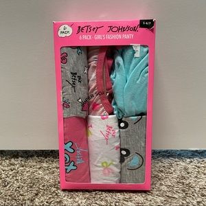 Girls Betsey Johnson 6 pack panty size S-6/7